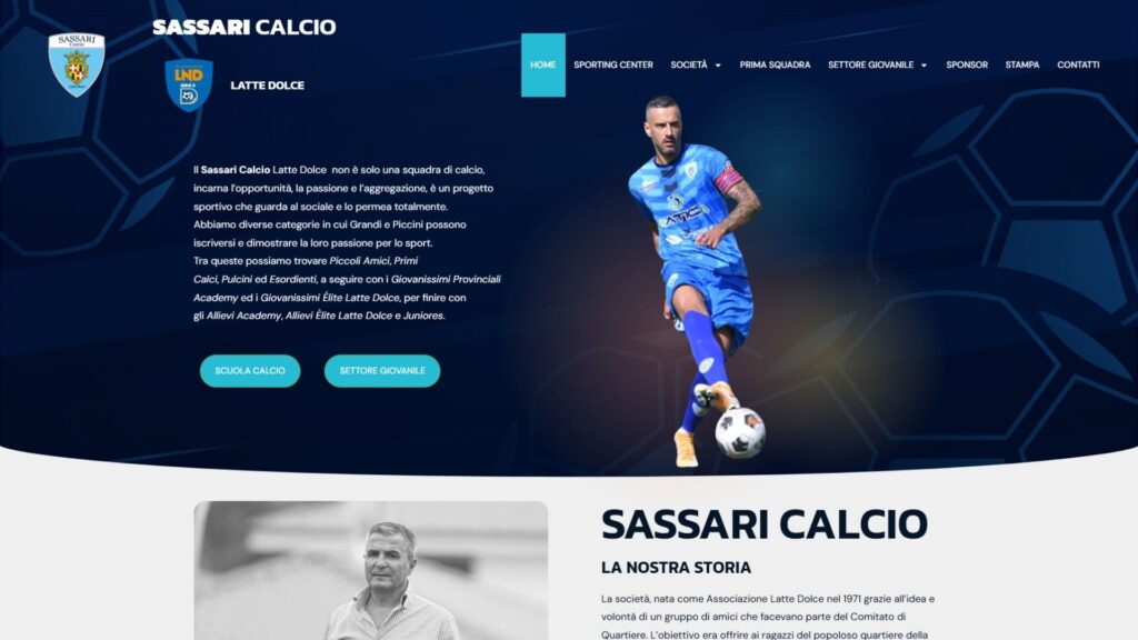 creazione sito per lattedolce calcio sassari