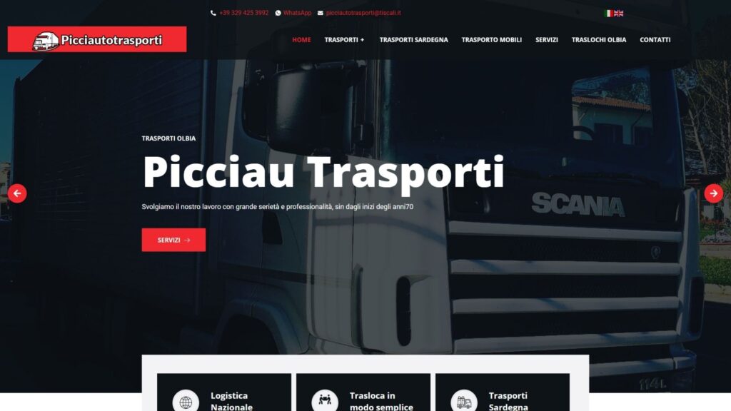 Realizzazione sito per azienda di trasporti Olbia