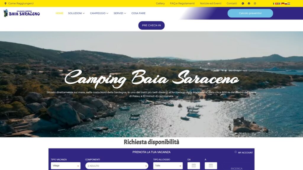 realizzazione sito internet per campeggio e struttura ricettiva